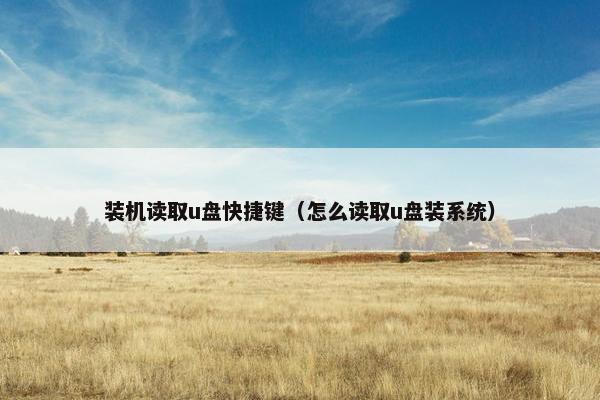 装机读取u盘快捷键（怎么读取u盘装系统）