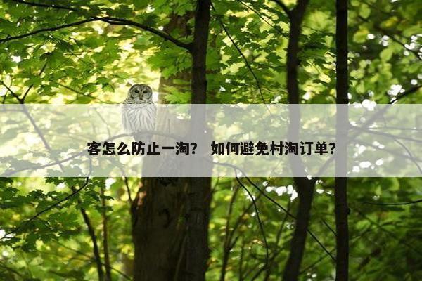 客怎么防止一淘？ 如何避免村淘订单？