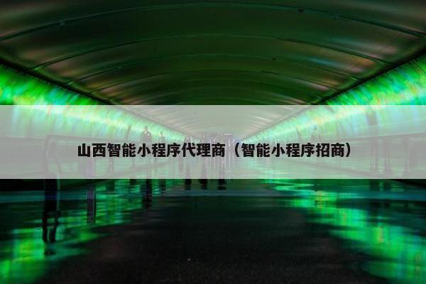 山西智能小程序代理商（智能小程序招商）