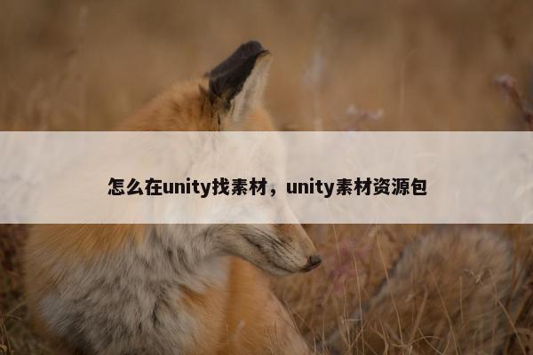 怎么在unity找素材，unity素材资源包