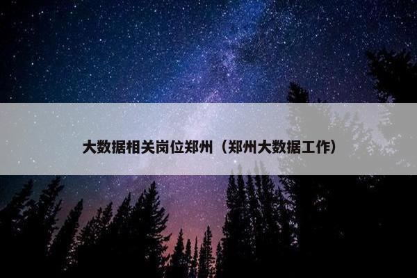大数据相关岗位郑州（郑州大数据工作）