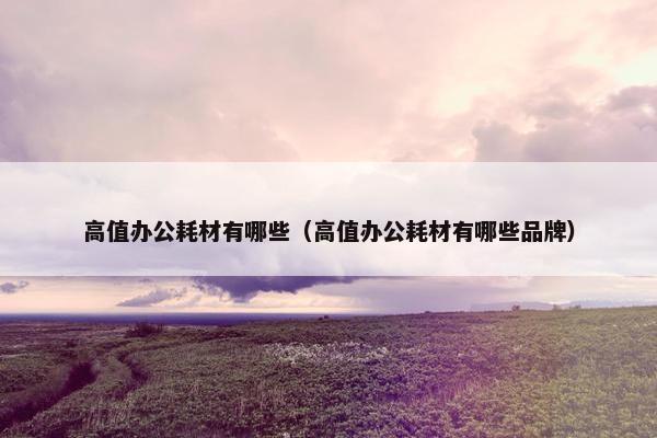 高值办公耗材有哪些（高值办公耗材有哪些品牌）