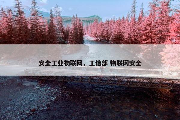 安全工业物联网，工信部 物联网安全