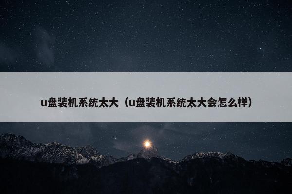 u盘装机系统太大（u盘装机系统太大会怎么样）