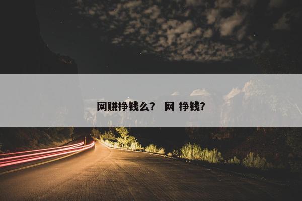 网赚挣钱么？ 网 挣钱？