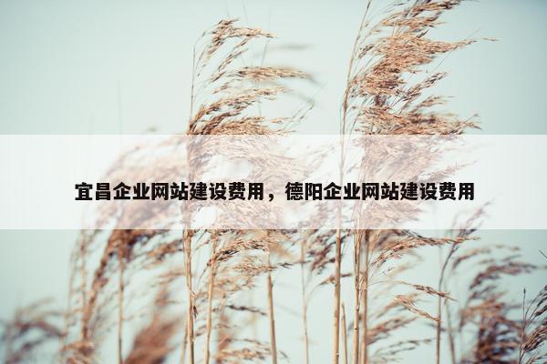 宜昌企业网站建设费用，德阳企业网站建设费用