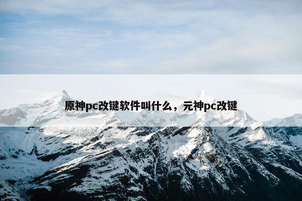 原神pc改键软件叫什么，元神pc改键