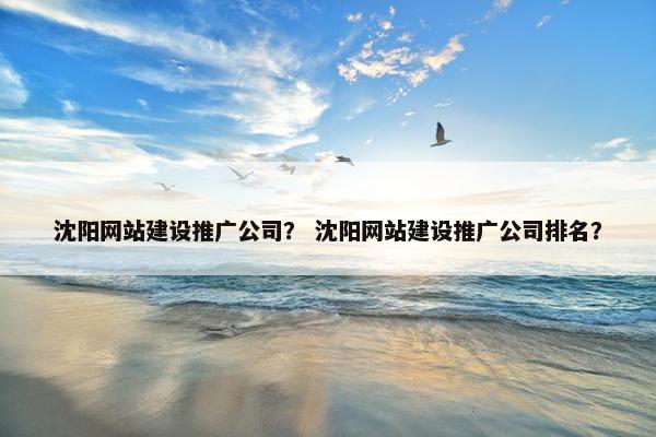 沈阳网站建设推广公司？ 沈阳网站建设推广公司排名？