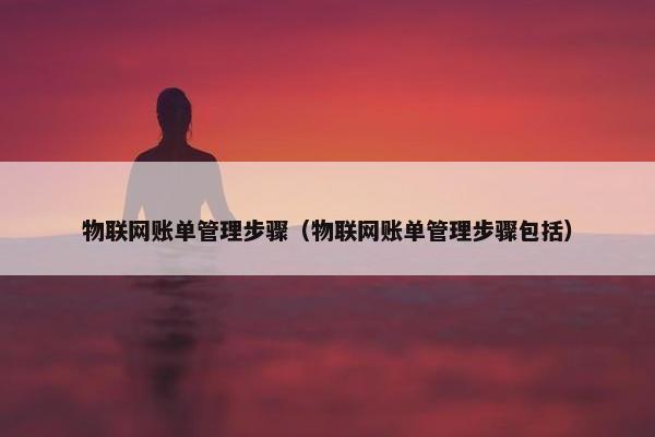 物联网账单管理步骤（物联网账单管理步骤包括）