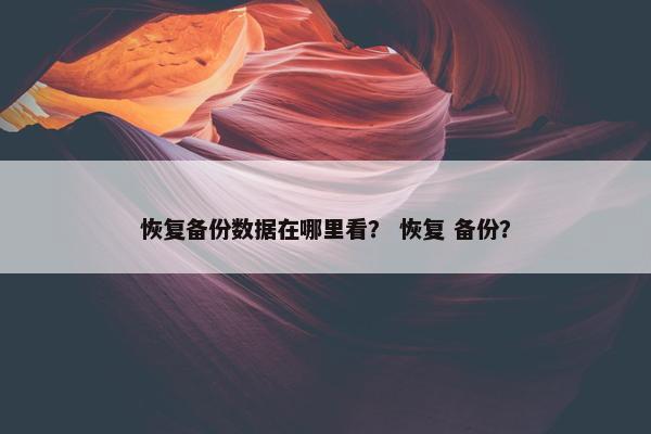 恢复备份数据在哪里看？ 恢复 备份？