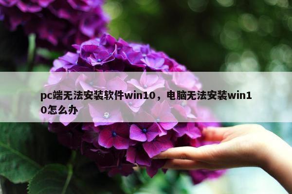 pc端无法安装软件win10，电脑无法安装win10怎么办