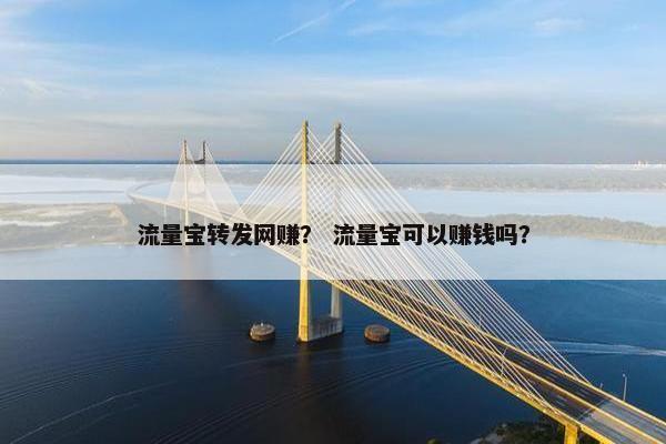 流量宝转发网赚？ 流量宝可以赚钱吗？