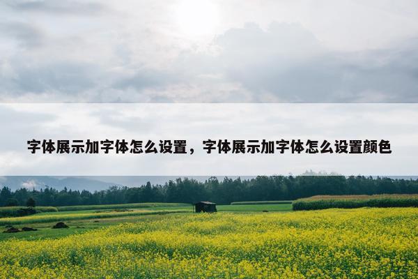 字体展示加字体怎么设置，字体展示加字体怎么设置颜色