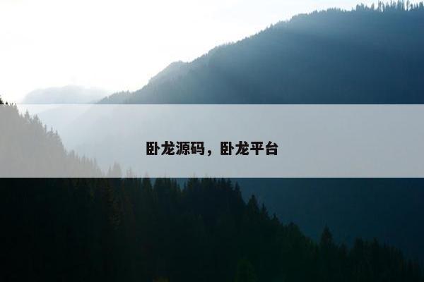 卧龙源码，卧龙平台