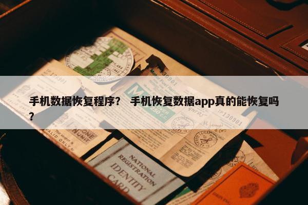 手机数据恢复程序？ 手机恢复数据app真的能恢复吗？