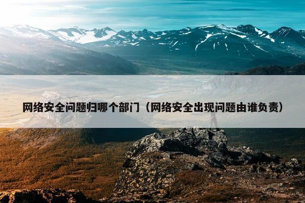 网络安全问题归哪个部门（网络安全出现问题由谁负责）