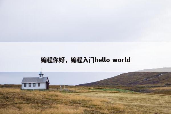 编程你好，编程入门hello world