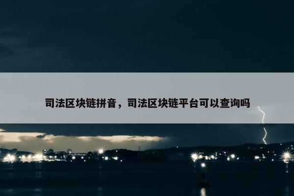 司法区块链拼音，司法区块链平台可以查询吗