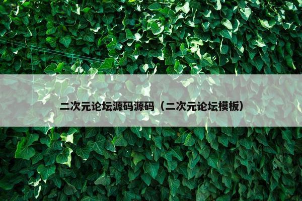 二次元论坛源码源码（二次元论坛模板）