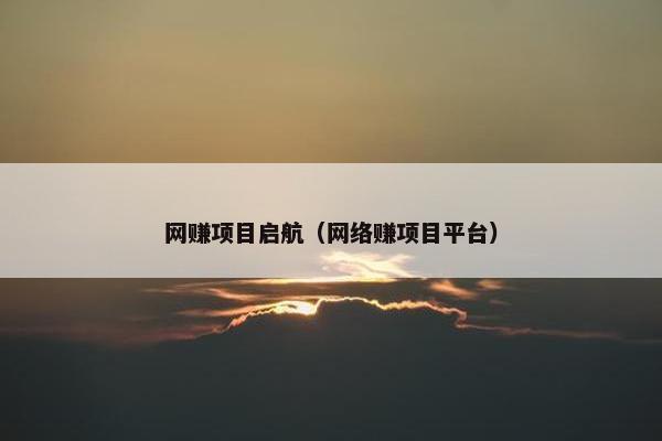 网赚项目启航（网络赚项目平台）