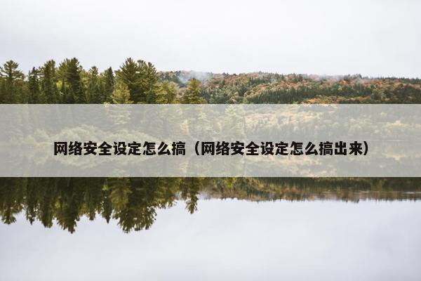 网络安全设定怎么搞（网络安全设定怎么搞出来）