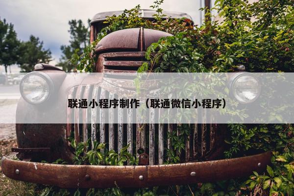 联通小程序制作（联通微信小程序）