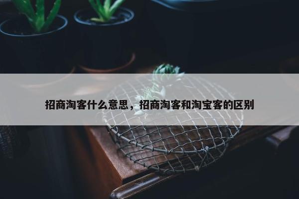 招商淘客什么意思，招商淘客和淘宝客的区别