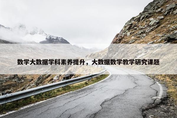 数学大数据学科素养提升，大数据数学教学研究课题