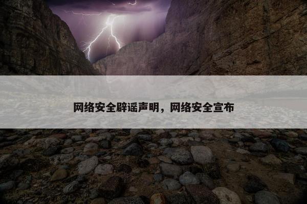 网络安全辟谣声明，网络安全宣布