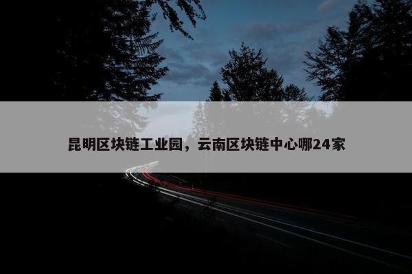 昆明区块链工业园，云南区块链中心哪24家