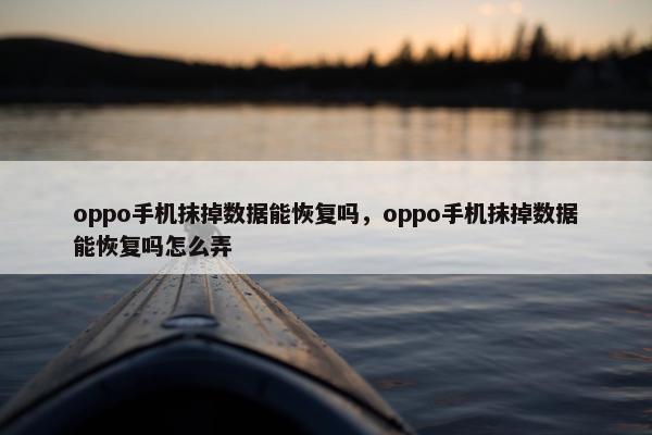 oppo手机抹掉数据能恢复吗，oppo手机抹掉数据能恢复吗怎么弄