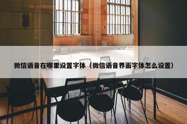 微信语音在哪里设置字体（微信语音界面字体怎么设置）