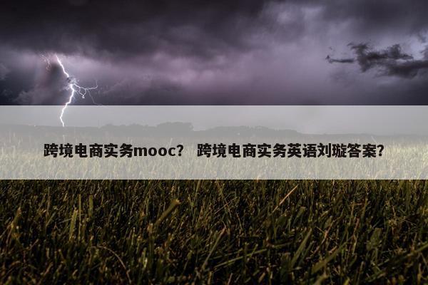 跨境电商实务mooc？ 跨境电商实务英语刘璇答案？
