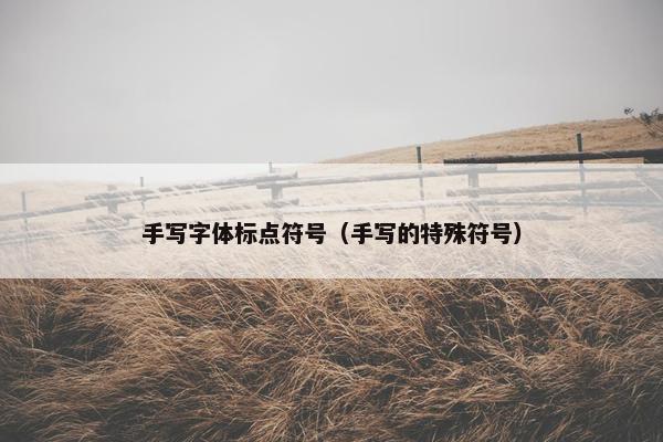 手写字体标点符号（手写的特殊符号）