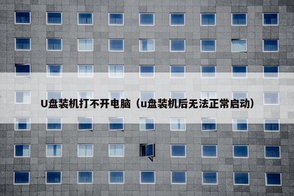 U盘装机打不开电脑（u盘装机后无法正常启动）