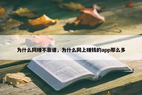 为什么网赚不靠谱，为什么网上赚钱的app那么多