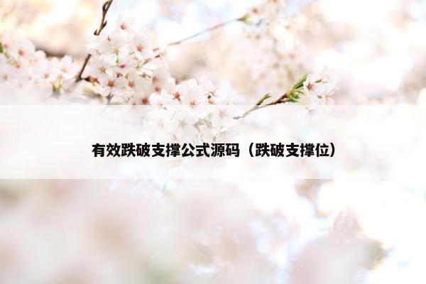 有效跌破支撑公式源码（跌破支撑位）