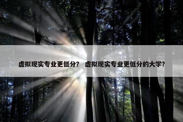 虚拟现实专业更低分？ 虚拟现实专业更低分的大学？
