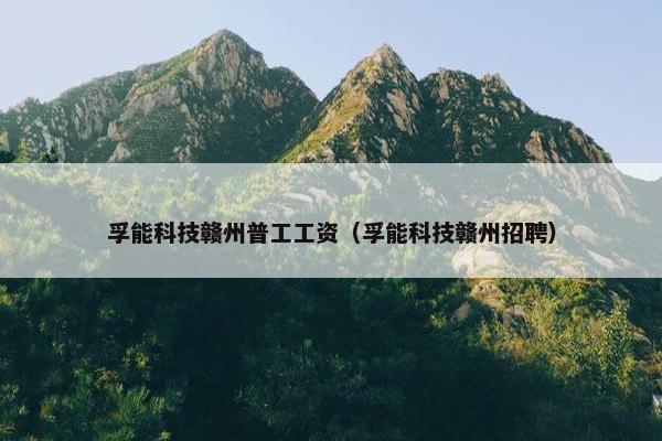 孚能科技赣州普工工资（孚能科技赣州招聘）