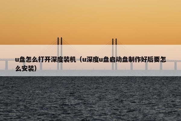 u盘怎么打开深度装机（u深度u盘启动盘制作好后要怎么安装）