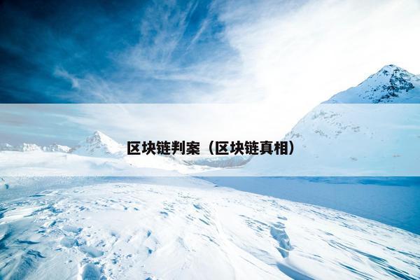 区块链判案（区块链真相）