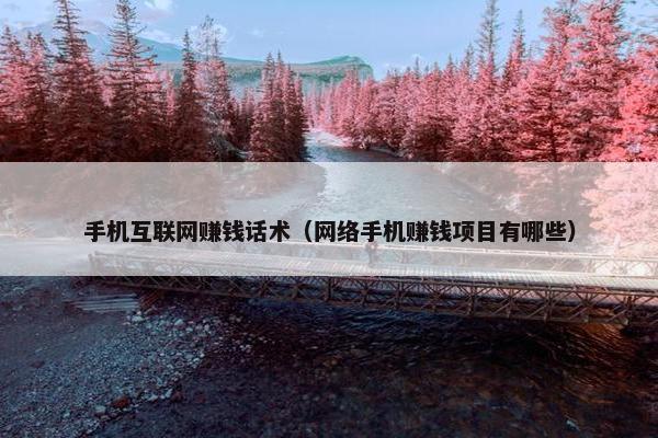手机互联网赚钱话术（网络手机赚钱项目有哪些）