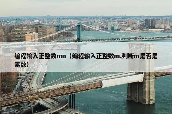 编程输入正整数mn（编程输入正整数m,判断m是否是素数）