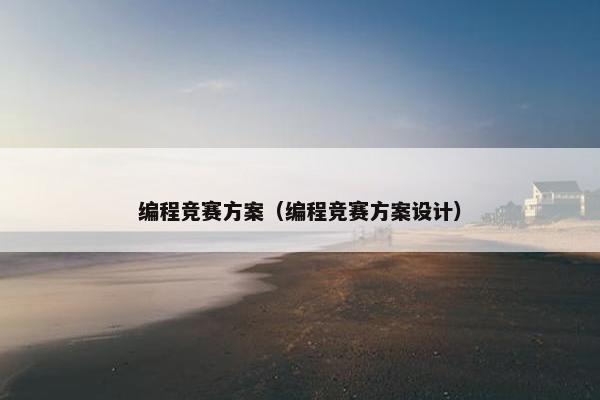 编程竞赛方案（编程竞赛方案设计）