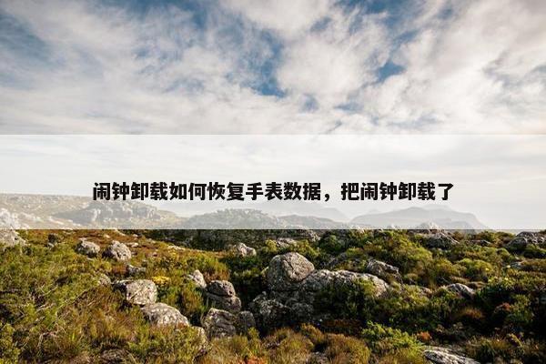 闹钟卸载如何恢复手表数据，把闹钟卸载了