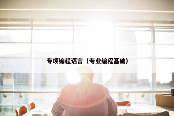 专项编程语言（专业编程基础）