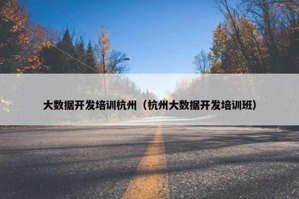 大数据开发培训杭州（杭州大数据开发培训班）