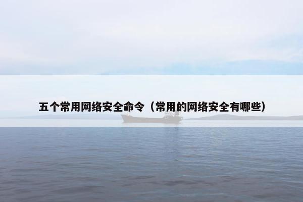 五个常用网络安全命令（常用的网络安全有哪些）