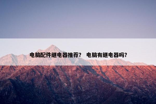 电脑配件继电器推荐？ 电脑有继电器吗？