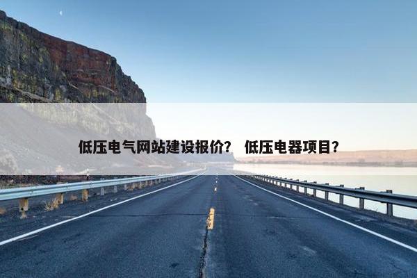 低压电气网站建设报价？ 低压电器项目？
